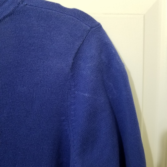 TABITHA Blue Button Fitted Short Sleeved Cardigan - Picture 9 of 12